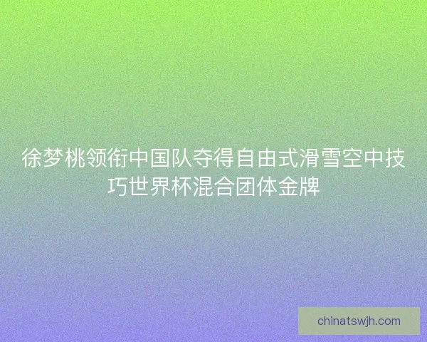 徐梦桃领衔中国队夺得自由式滑雪空中技巧世界杯混合团体金牌